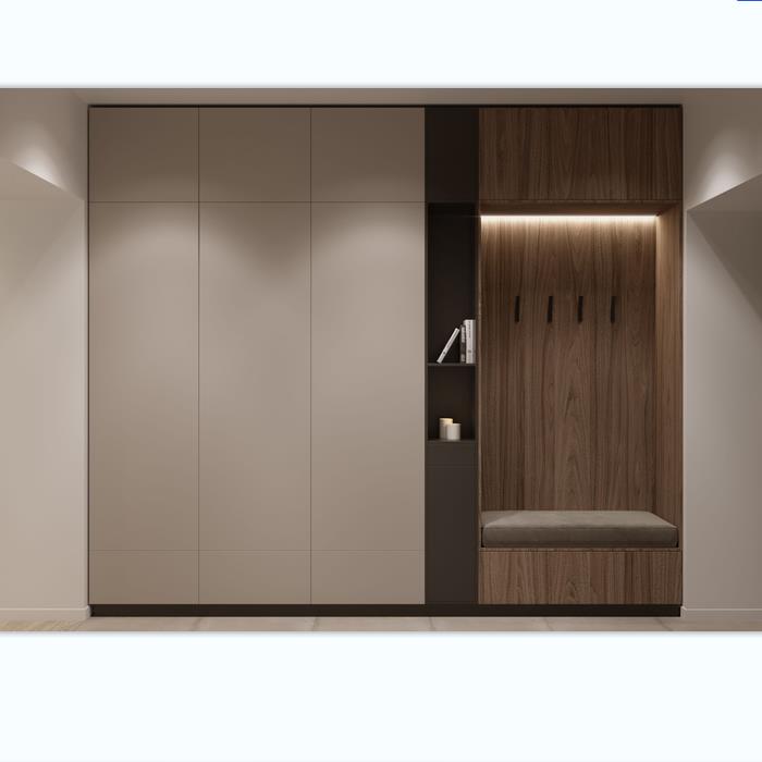 PVC Modern Customized Wooden Closet Bedroom Wardrobe Cabinet