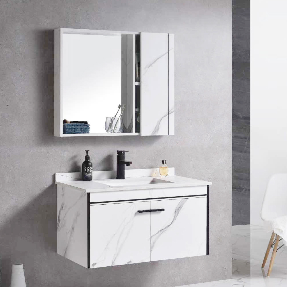 North American Hot Sale Lead Free Pvc Painted Modern Bathroom Vanity Cabinet