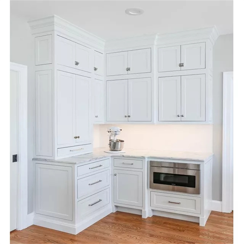 Morden Design Customized Size PVC Kitchen Cabinet with Automatic Handle Pulls